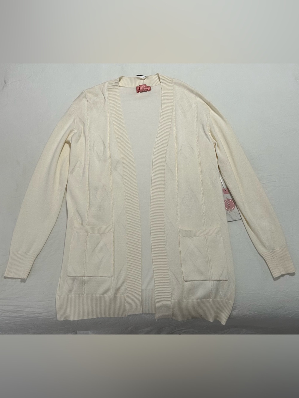 Ivory Open-Front Women's Cardigan Sweater